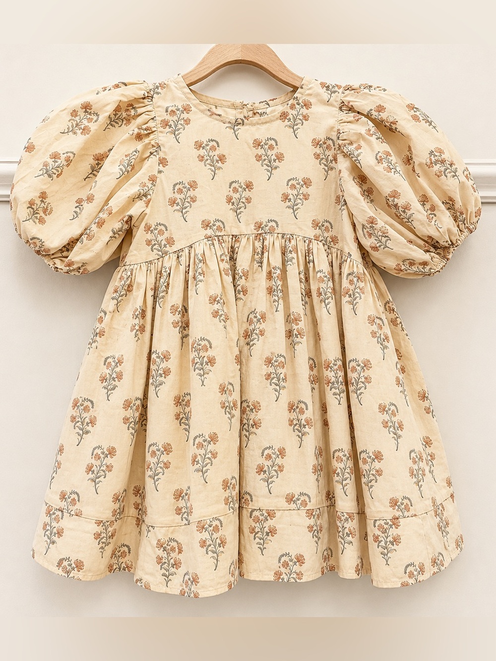 Noralee Floral Puff Sleeve Dress NWT Size 2 Cottagecore Flower Girl 100% Cotton